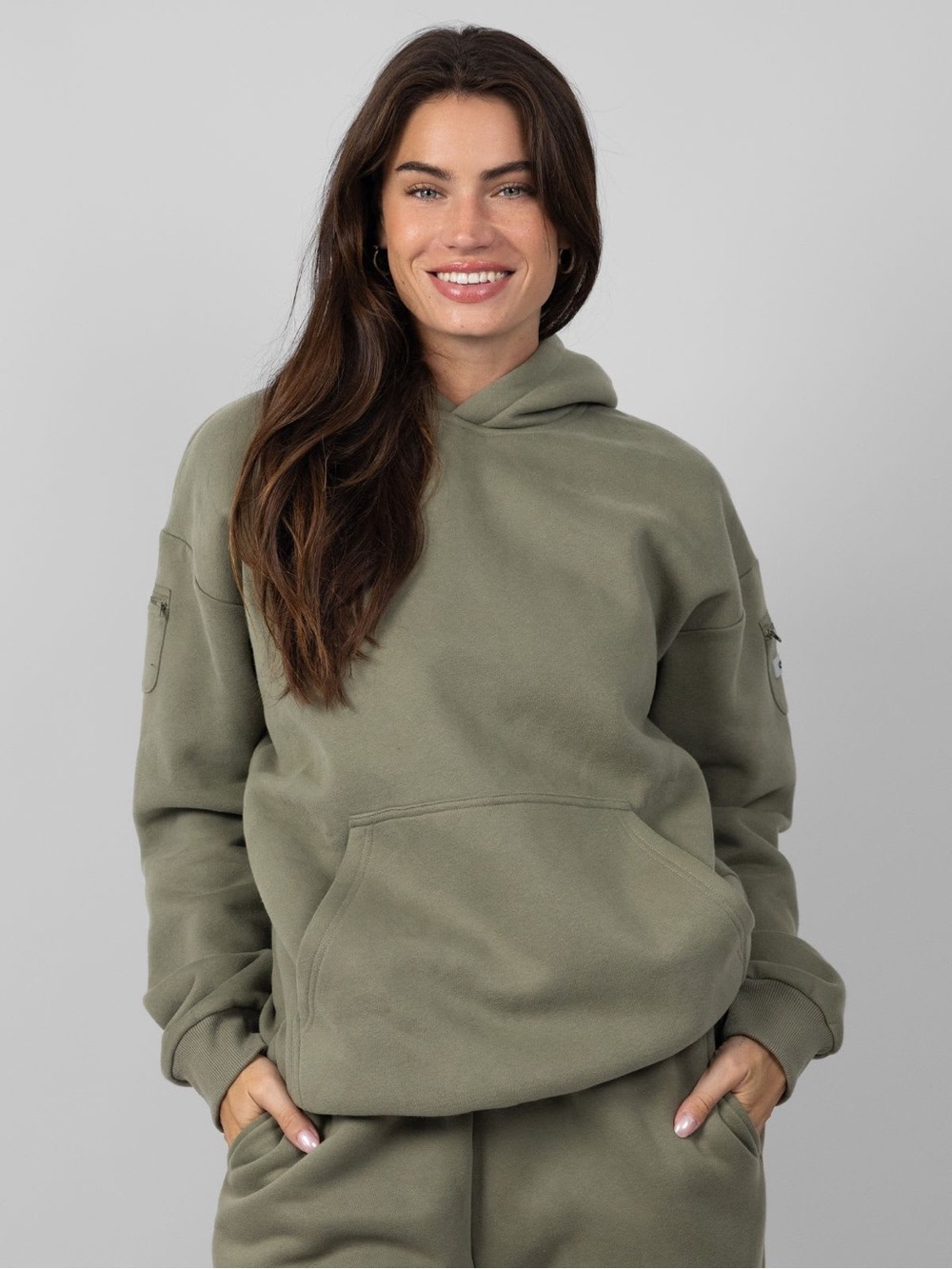 CMFRT travel essentials hoodie sweatshirt in MOSS color - Picture 8 of 8